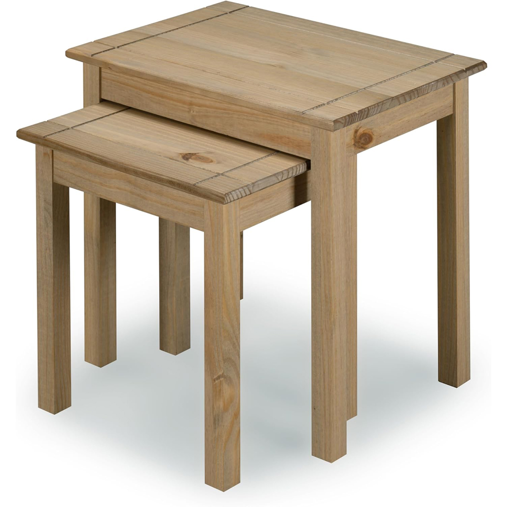 Mews Panama Solid Pine Nest of Tables Set of 2 Image 4