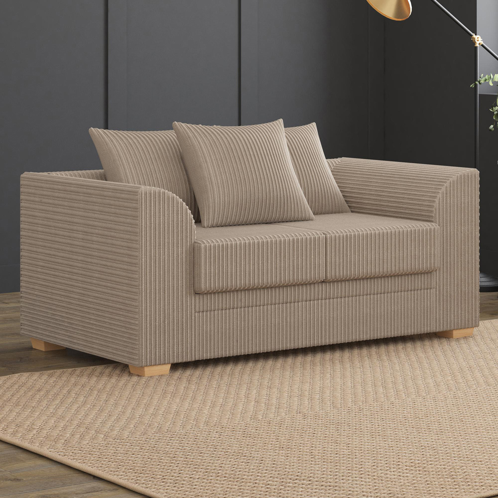 Modo 5 Seater Sable Jumbo Cord Scatter Back Sofa Set Image 4