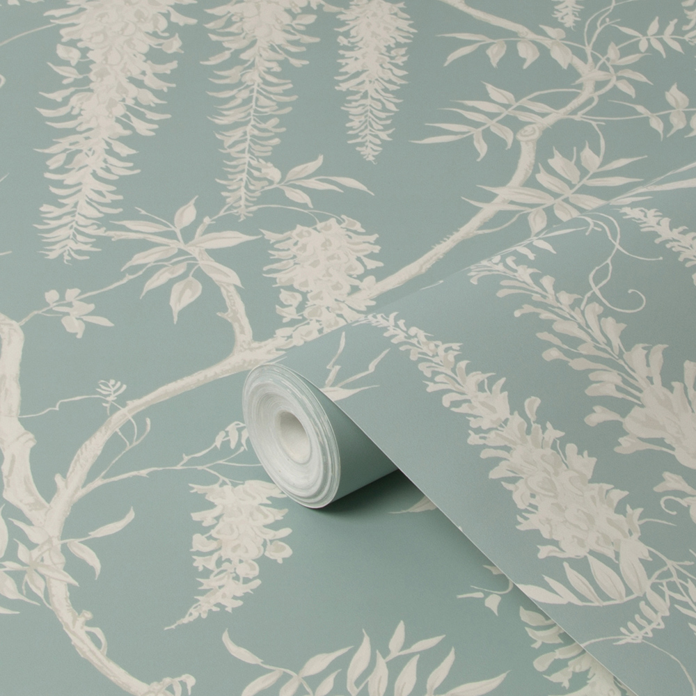 Next Wisteria Trails Duck Egg Wallpaper Image 2
