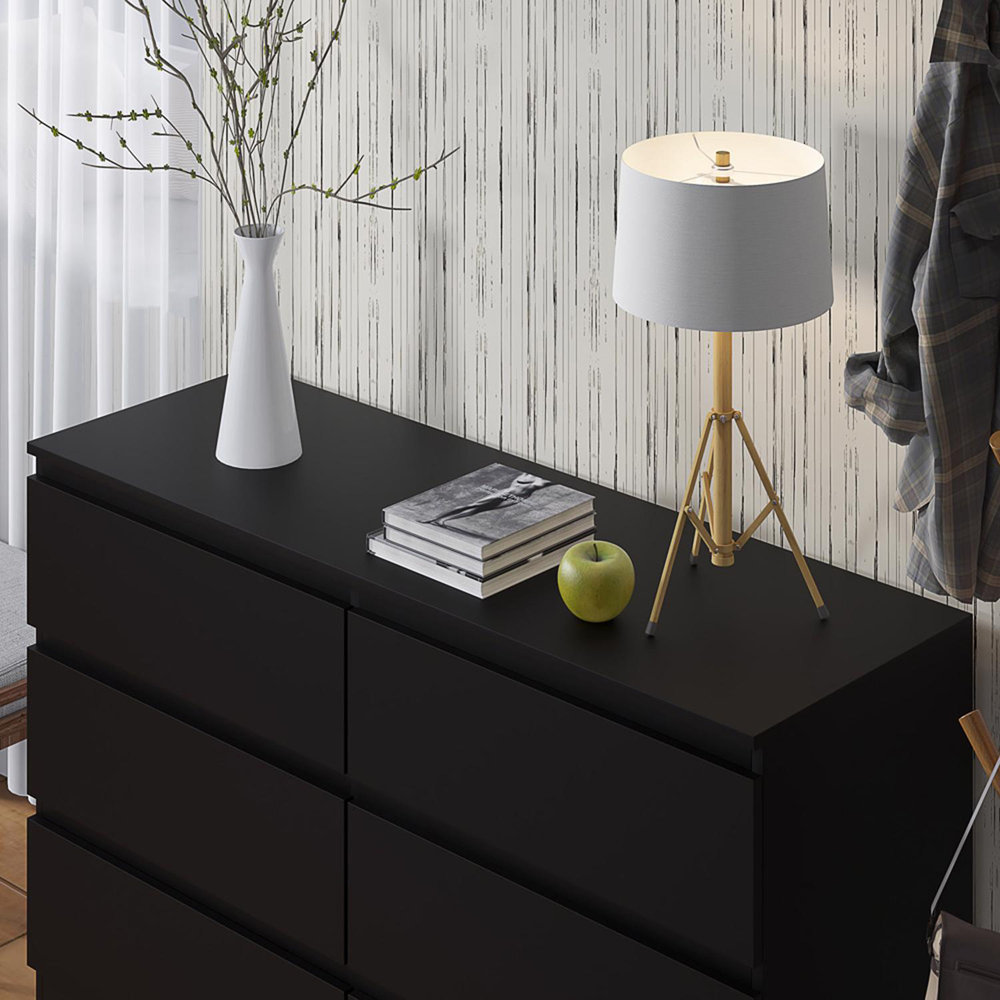 FWStyle Carlton 6 Drawer Matt Black Chest of Drawers Image 3