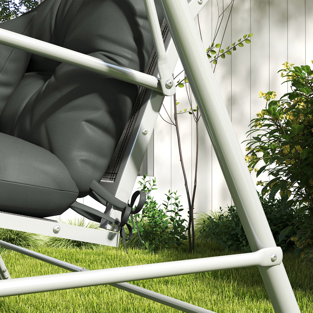 Outsunny Light Grey 4 Piece Back and Seat Replacement Cushion with Pillows 50 x 150cm Image 3