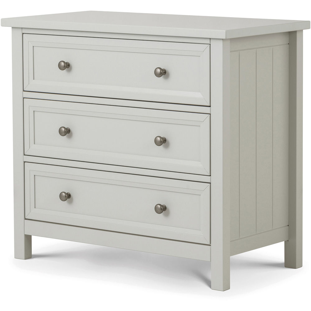Julian Bowen Maine 3 Drawer Wide Dove Grey Chest of Drawers Image 2
