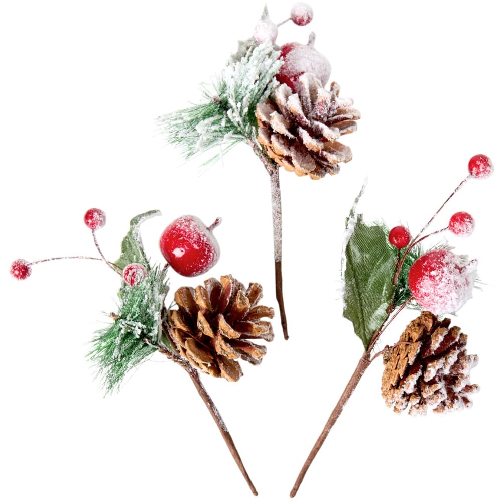 Pack of 10 Mini Frosted Berry Picks Image 2