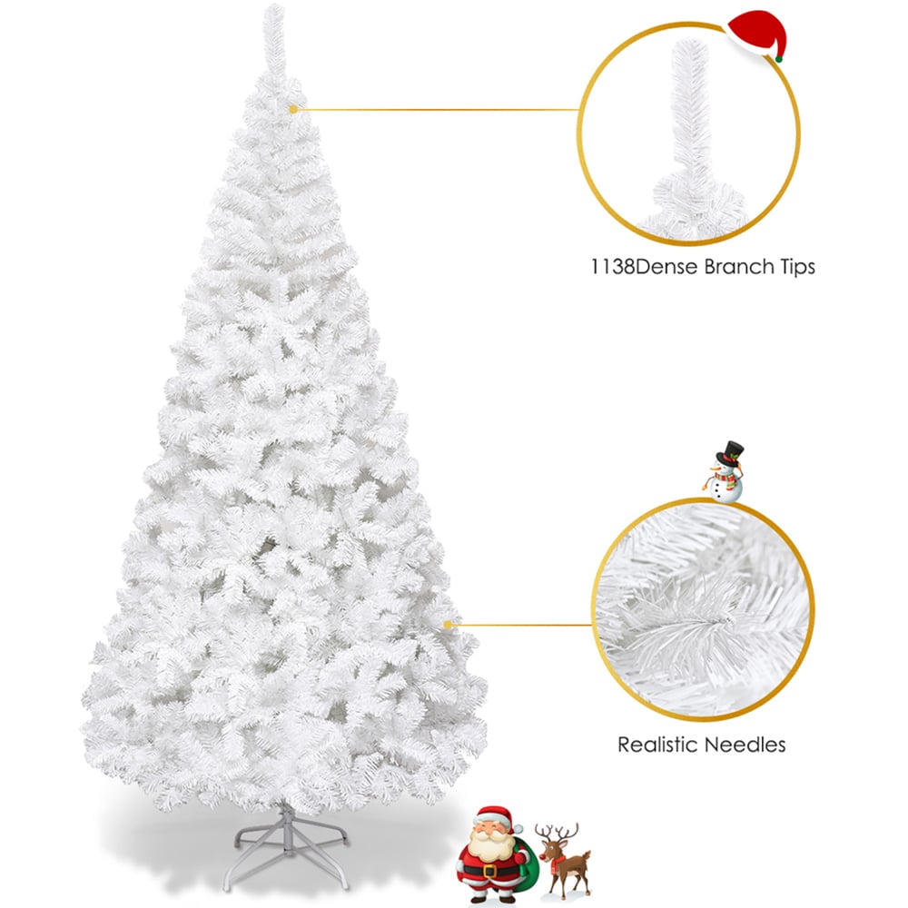 Costway White Artificial Christmas Tree 8ft Image 7
