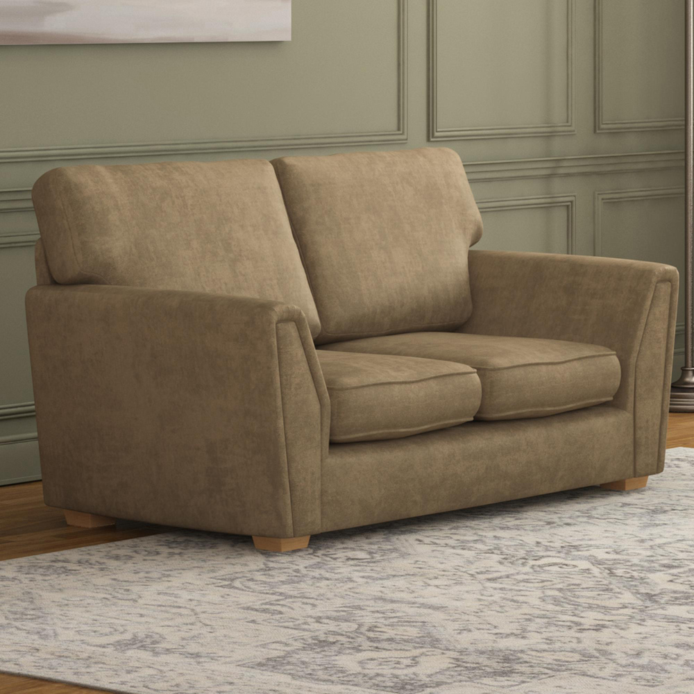 Wendleberry 5 Seater Mink Plush Velvet Fixed Back Sofa Set Image 4