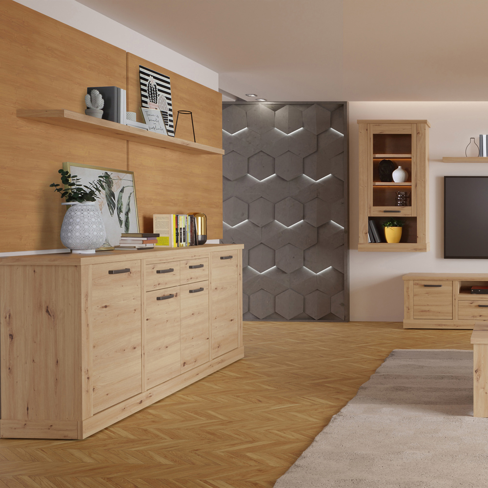 Florence Corona Artisan Oak Floating Wall Shelf 200cm Image 5