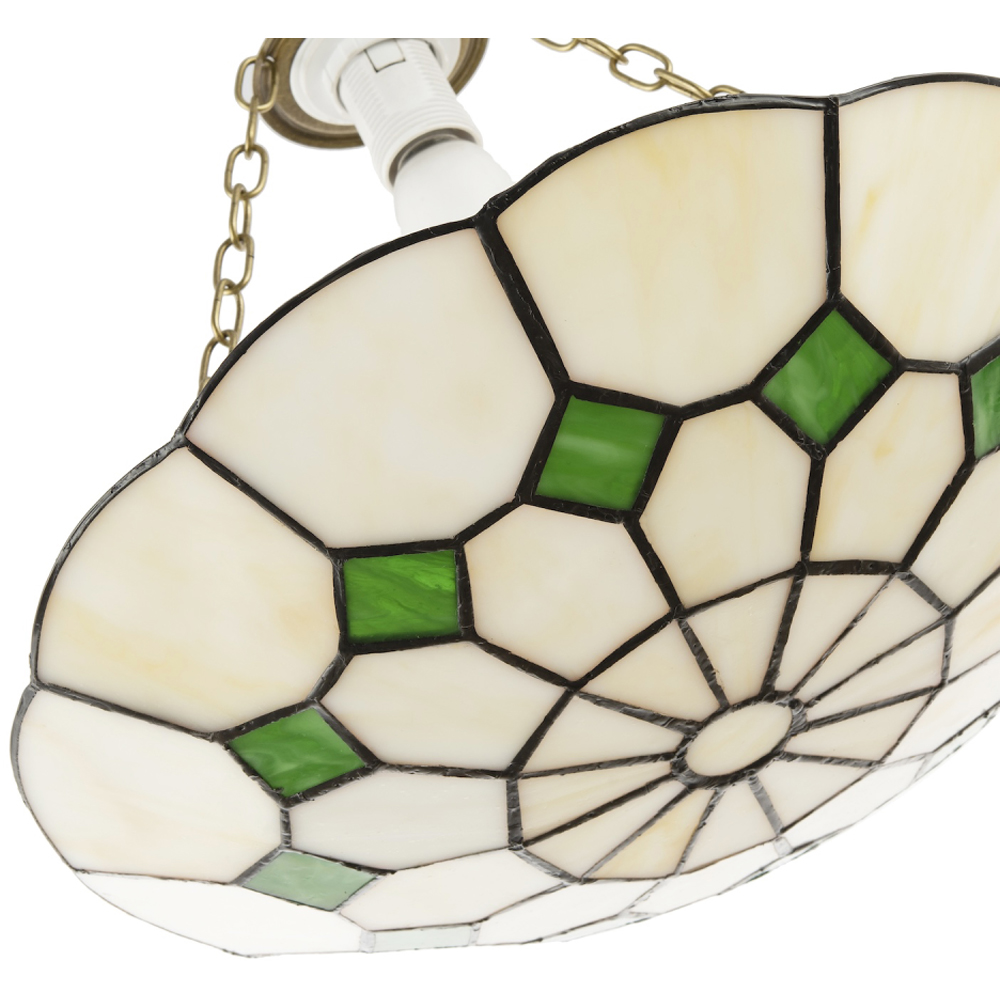 Happy Homewares Green Diamond Amber Stained Glass Pendant Lighting Shade Image 5