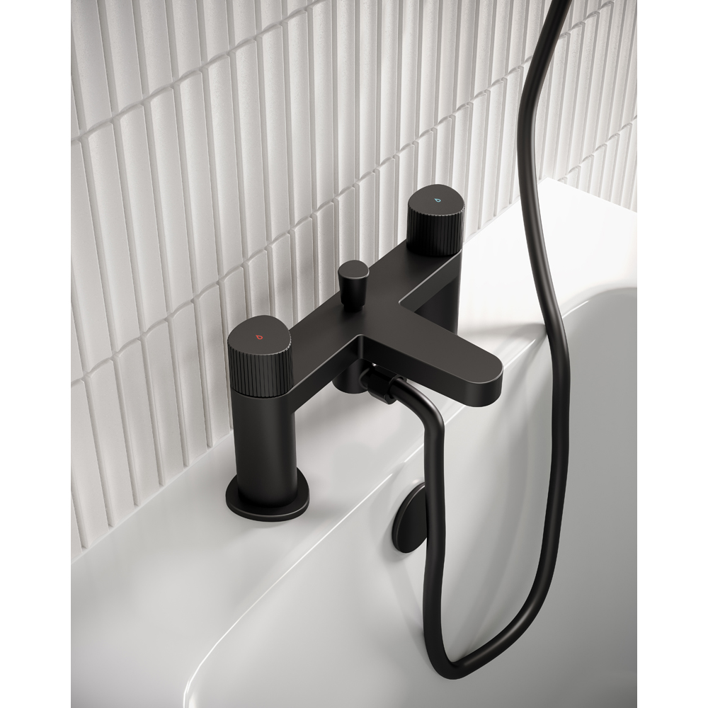 Bristan Liso Matt Black Bath Shower Mixer Tap with Handset Image 3