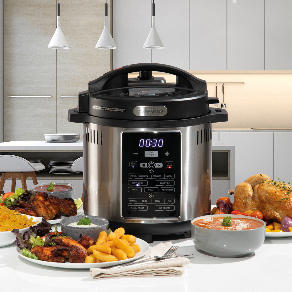 Daewoo SDA2621GE Black 6L 2 in 1 Air Fryer Pressure Cooker Image 2