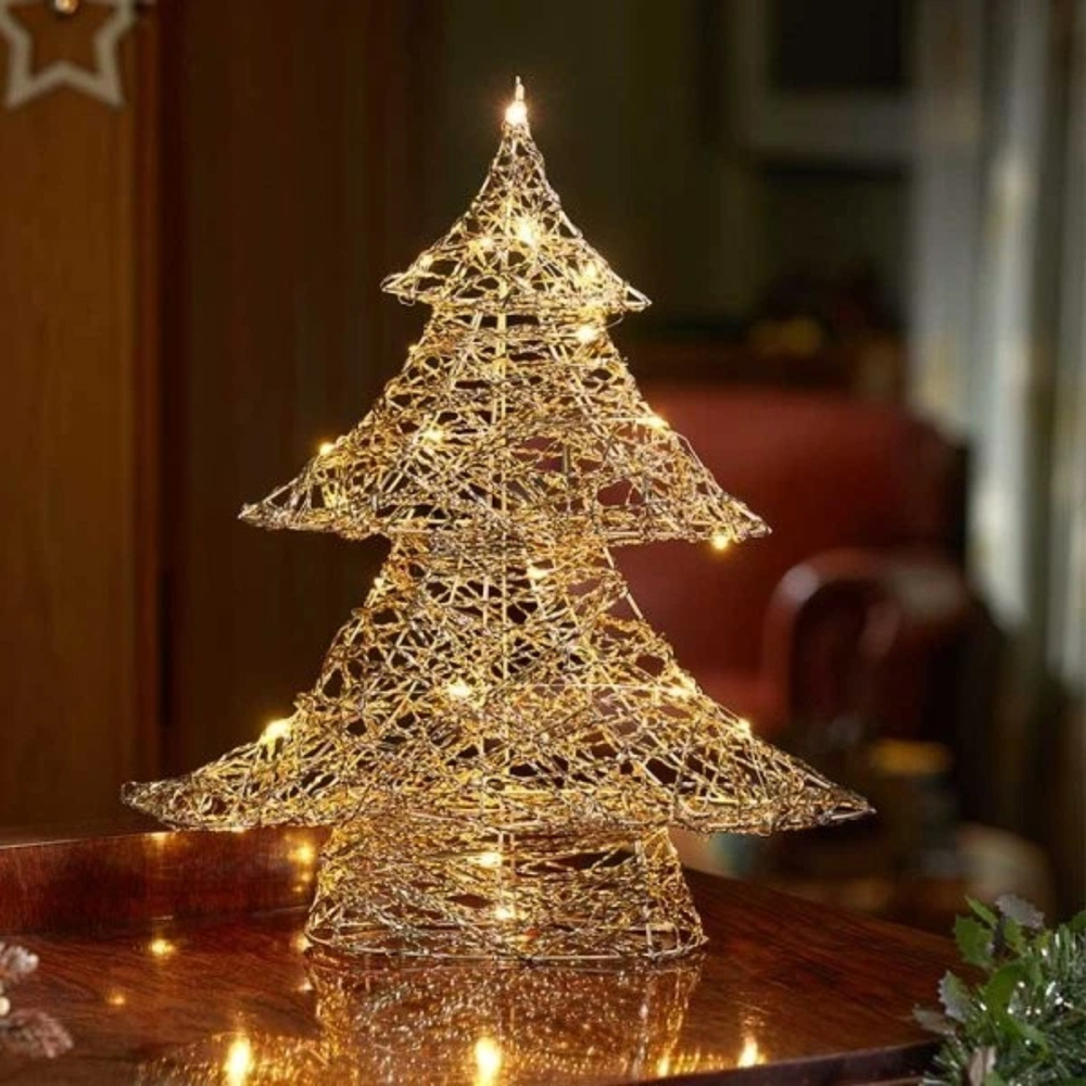 Marco Paul Warm White LED Gold Weave Wonder Tree Christmas Decoration 40cm Image 3