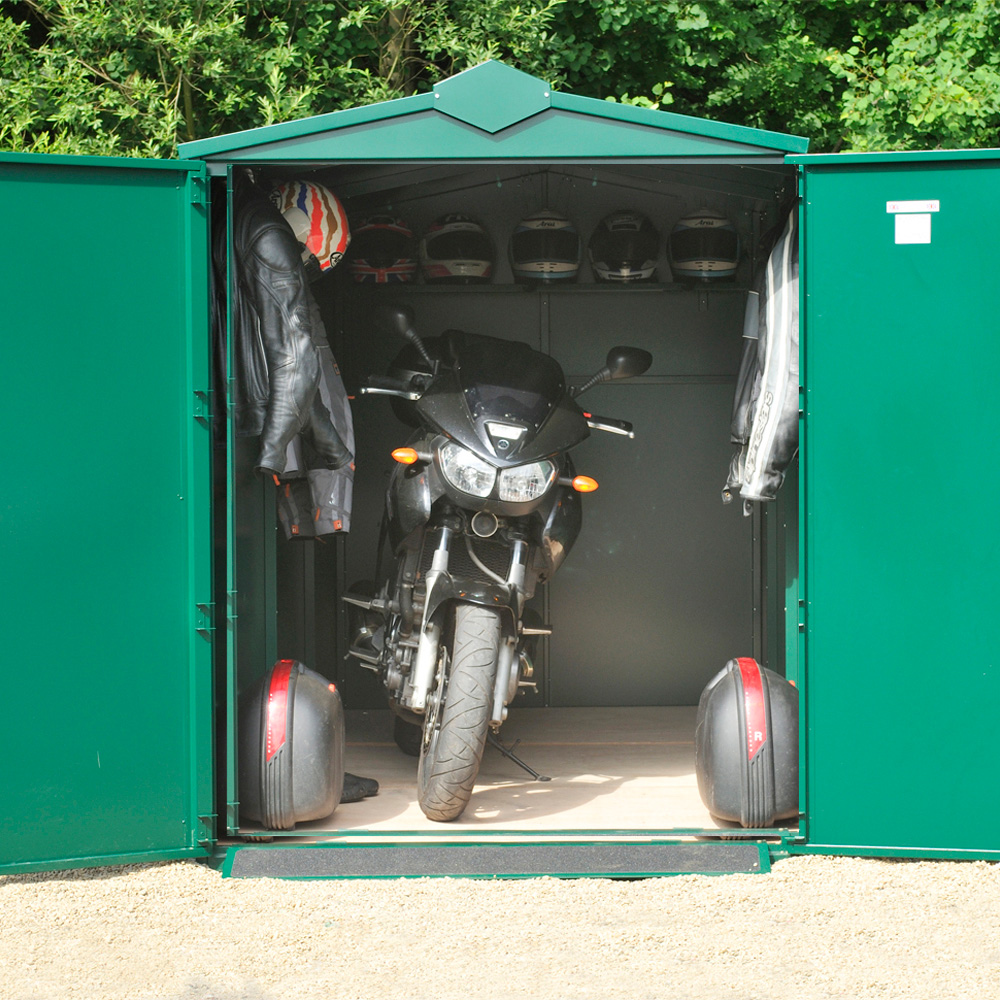 Asgard Centurion 5x 11ft Double Door Cream High Security Apex Motorcycle Garage Image 2