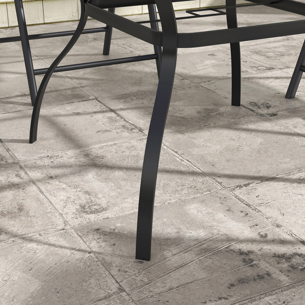 Outsunny 4 Seater Garden Dining Table with Umbrella Hole Grey Image 3