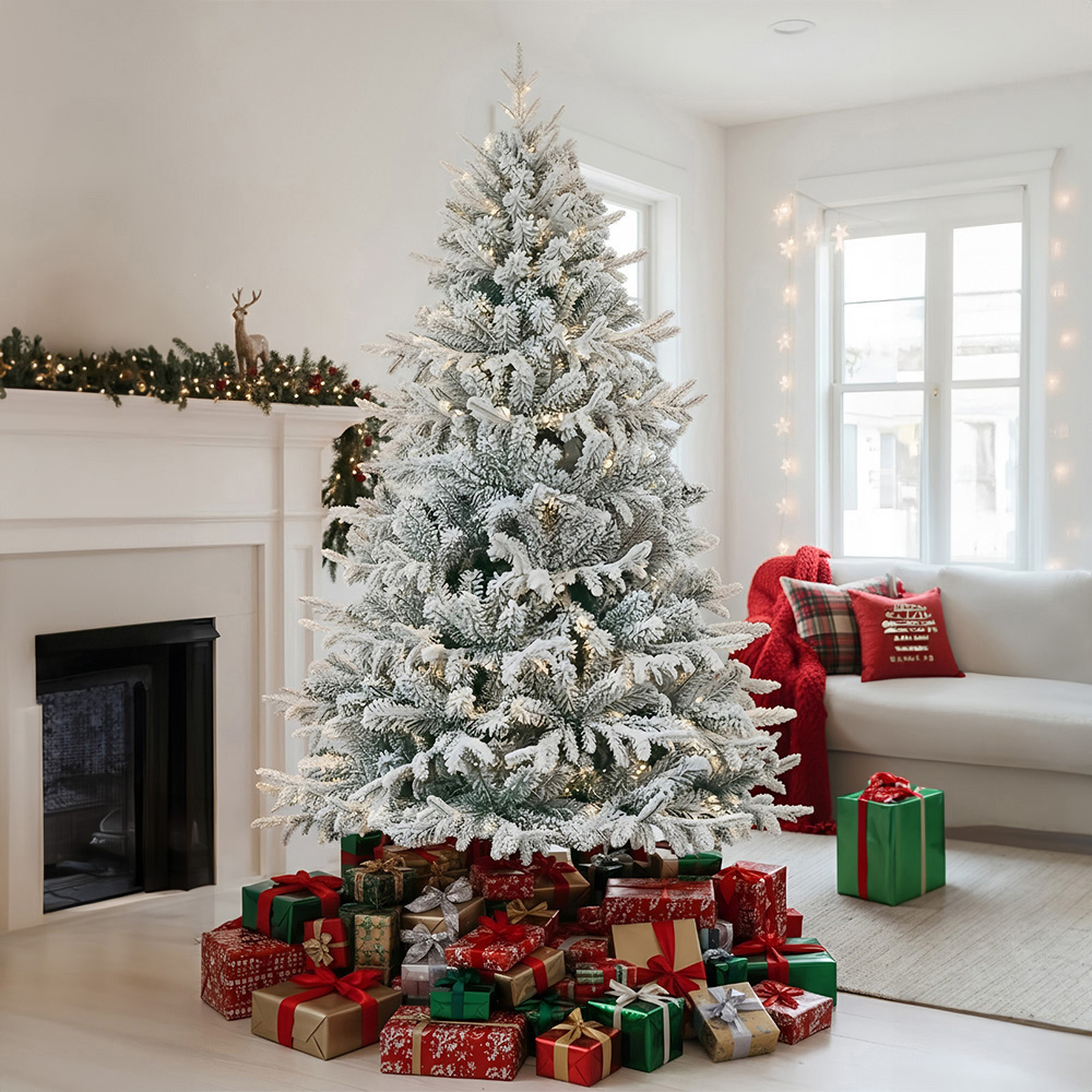 Living and Home X-Frame Stand Snow-Flocked PE Christmas Tree 5.9ft Image 7