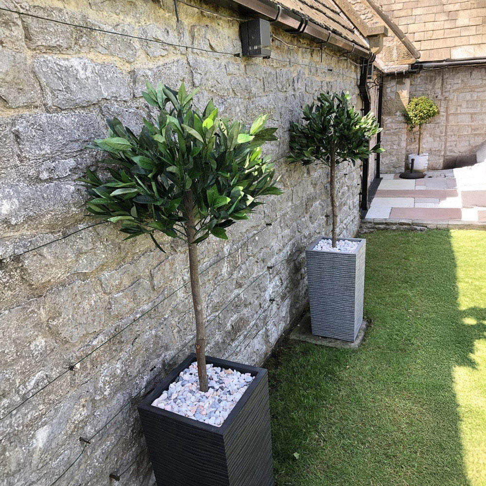 Leaf Artificial Bay Laurel Ball Topiary Tree with Natural Trunk 120cm Image 2