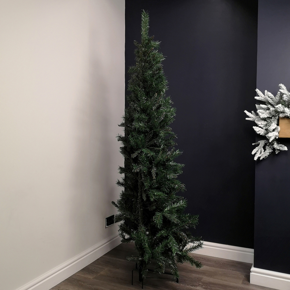 Samuel Alexander Green Corner and Half Wall Dual Purpose Artificial Christmas Tree 6.5ft Image 3