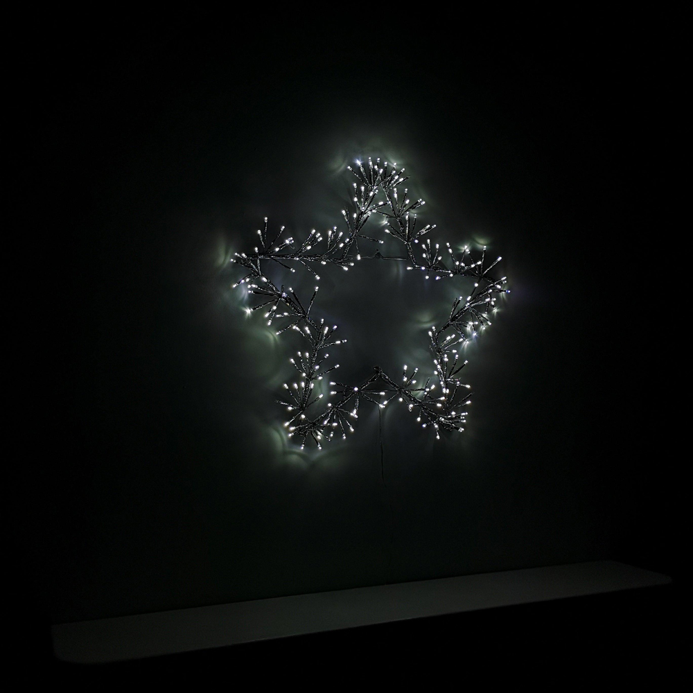 Premier Cool White Twinkling LED Silver Star Silhouette Christmas Decoration 60cm Image 9