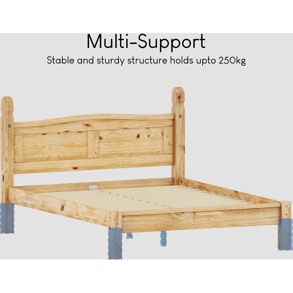 Vida Designs Corona King Size Pine Low Foot Bed Frame Image 5