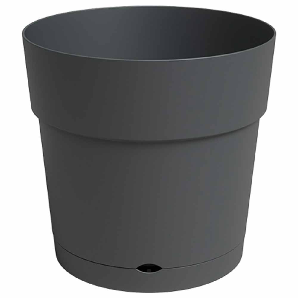 Artevasi Capri Anthracite Wide Plant Pot with Water Reserve 30cm Image 1