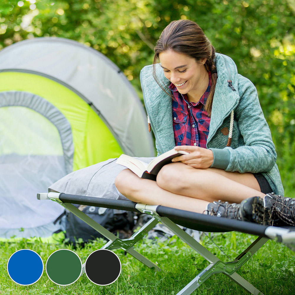 tectake Black Aluminium Camping Beds 4 Pack Image 7