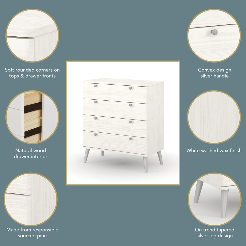 Core Products Augusta Curve 4 Drawer Chest of Drawers Image 7