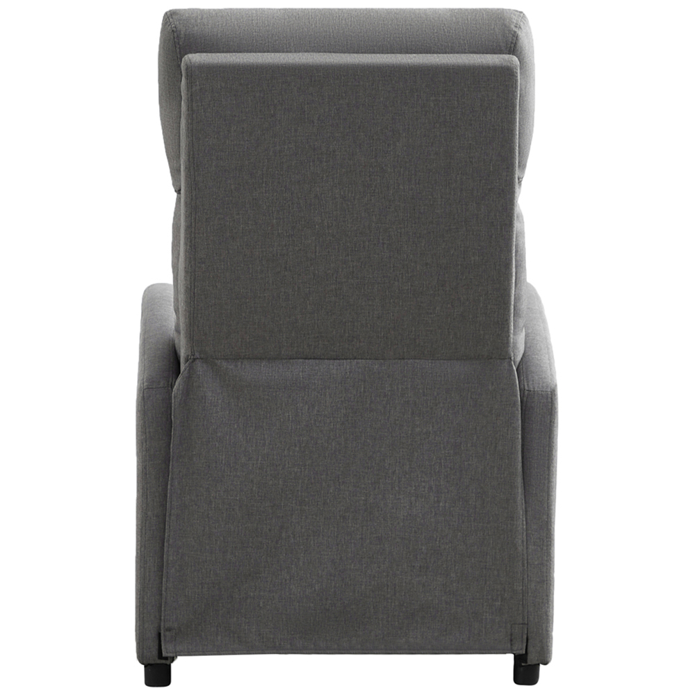 Linen Fabric Grey Recliner Pushback Adjustable Arm Chair Image 3