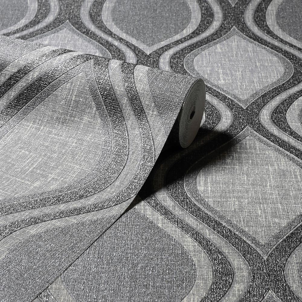 Arthouse Curve Charcoal Wallpaper Image 2