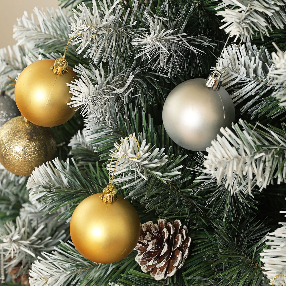 Everglow Snow Dipped Green Artificial Christmas Pine Tree with Pinecones 7ft Image 3