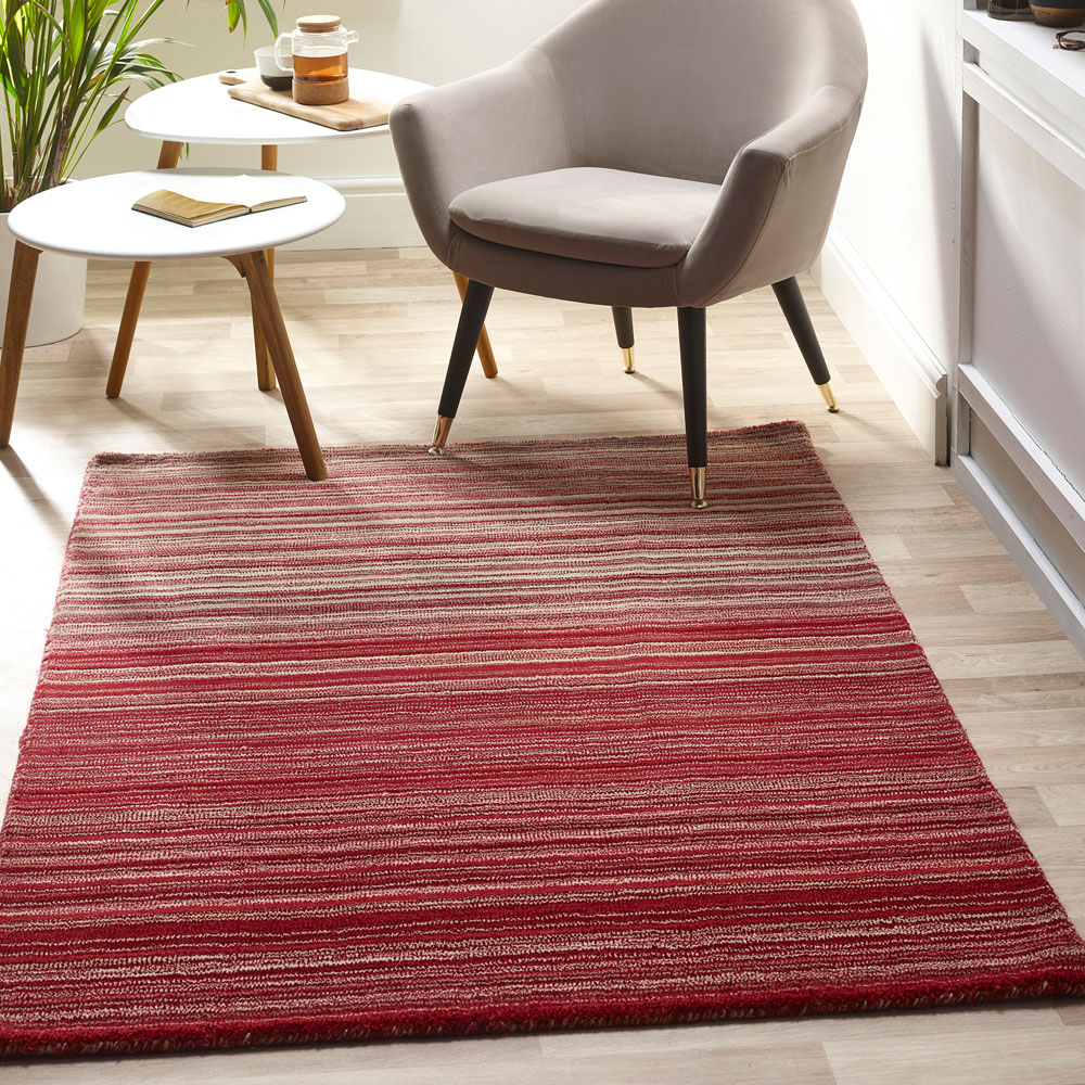 Origins Fine Stripes Red Rug 120 x 170cm Image 7