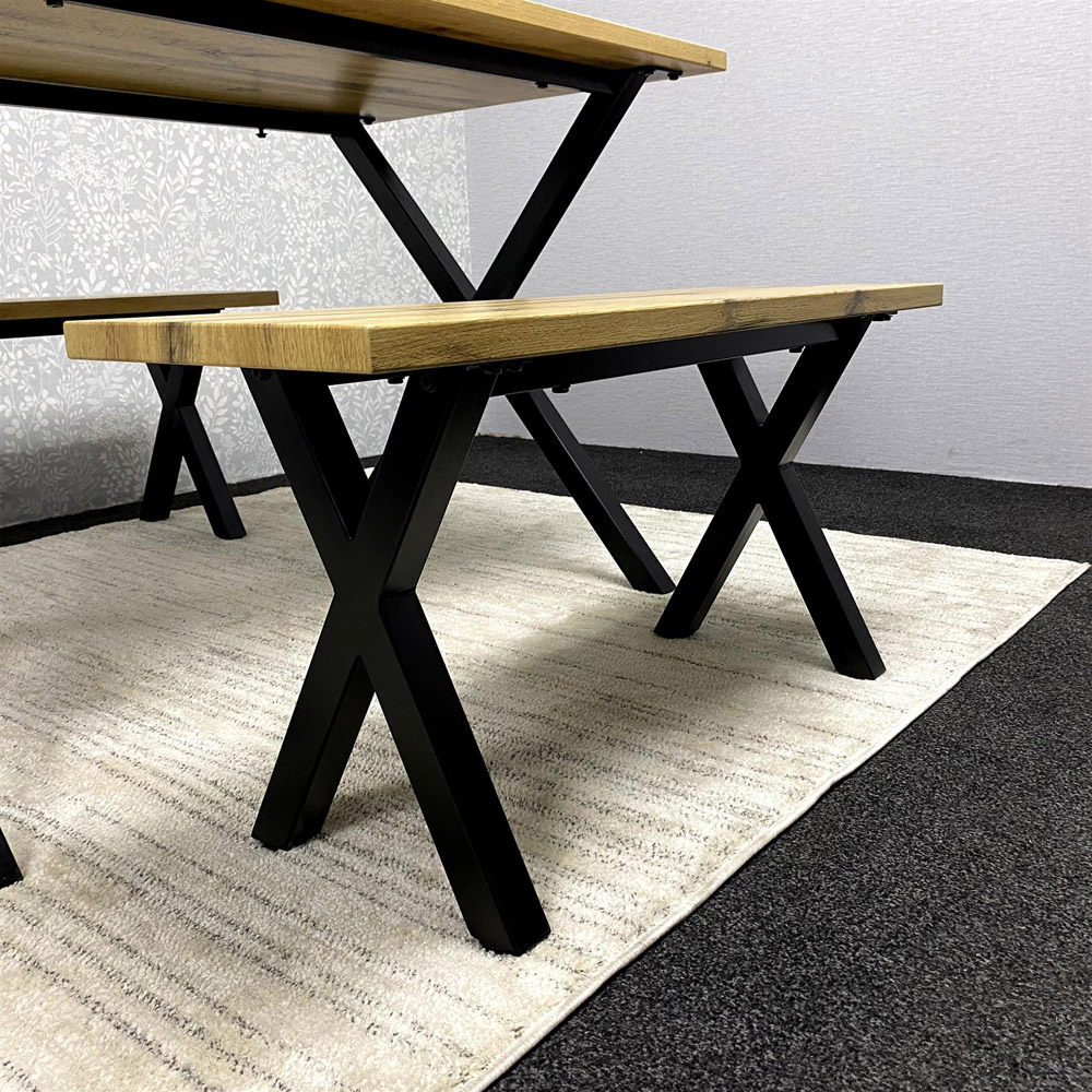 Kosy Koala Brown Wooden Dining Table Set with Benches Image 4