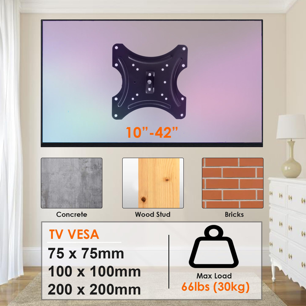 ATEK Full Motion Tilt and Swivel TV Wall Mount Bracket 10 to 42 inch Image 7