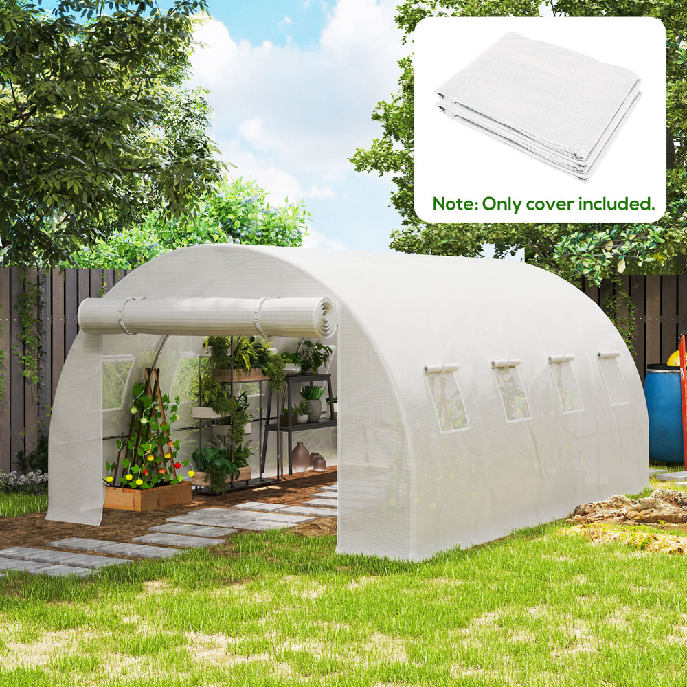 Outsunny 6.5 x 13 x 10ft White Replacement Greenhouse Cover Image 5