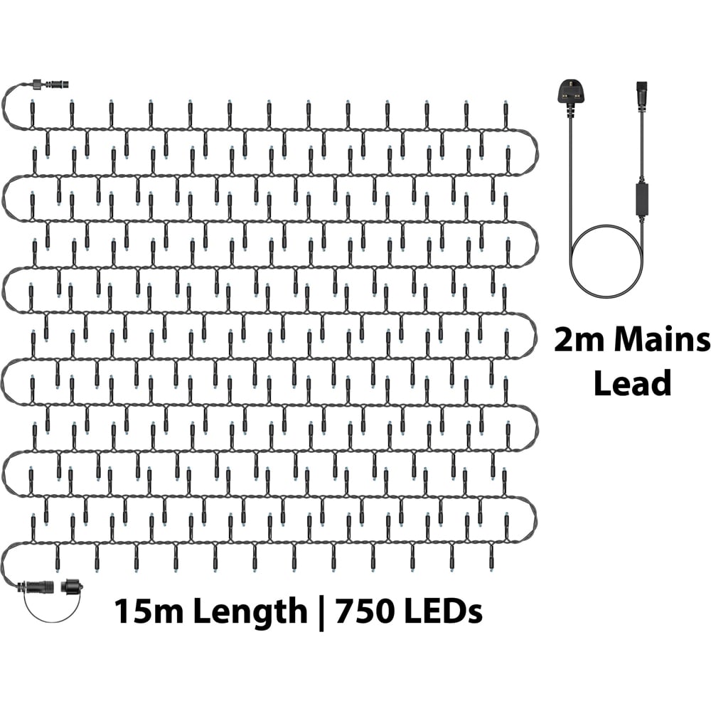 Eagle Connect 750 Warm White LED Black Cluster Light 15m Image 9