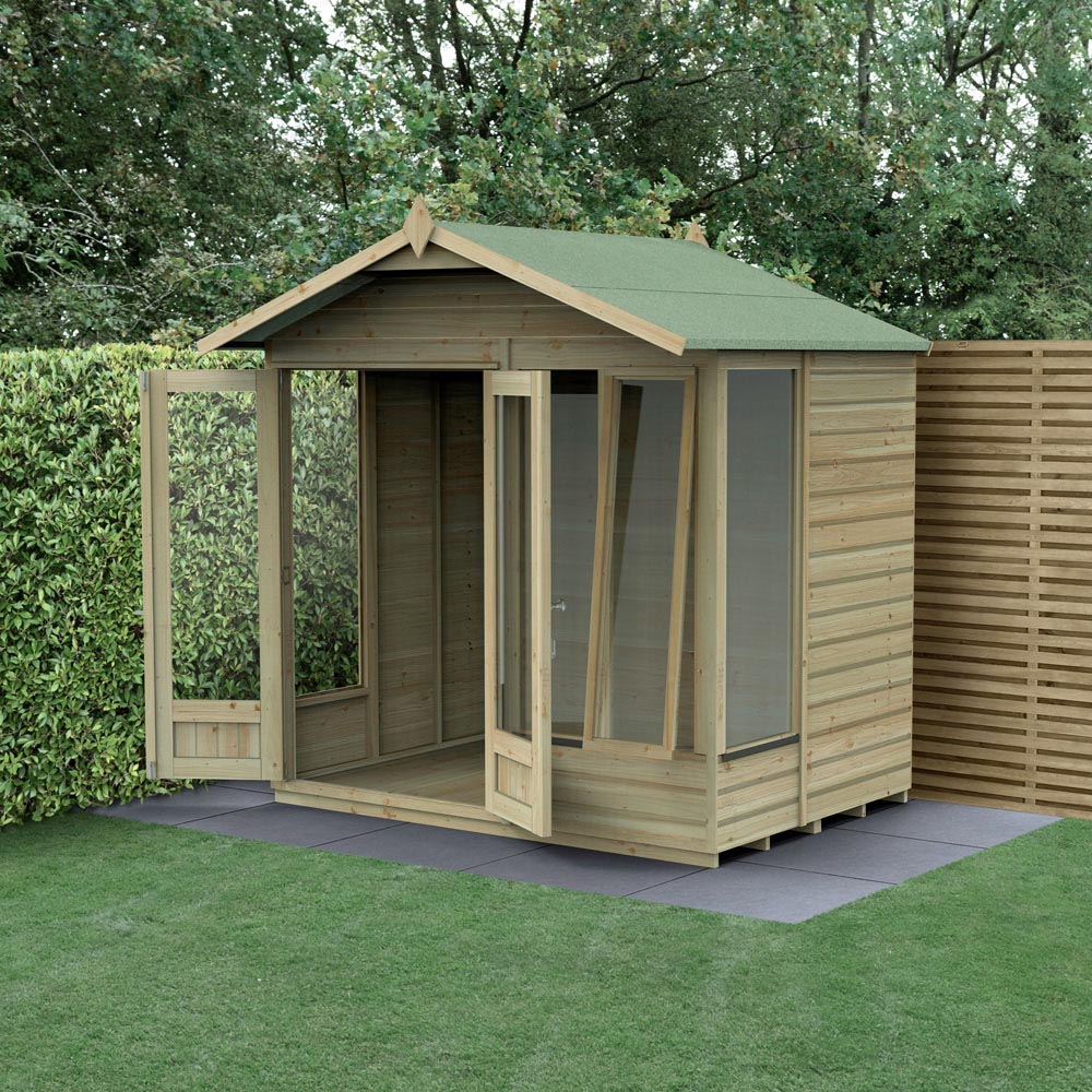 Forest Garden Beckwood 7 x 5ft Single Side Opening Shiplap Apex Summerhouse Image 2