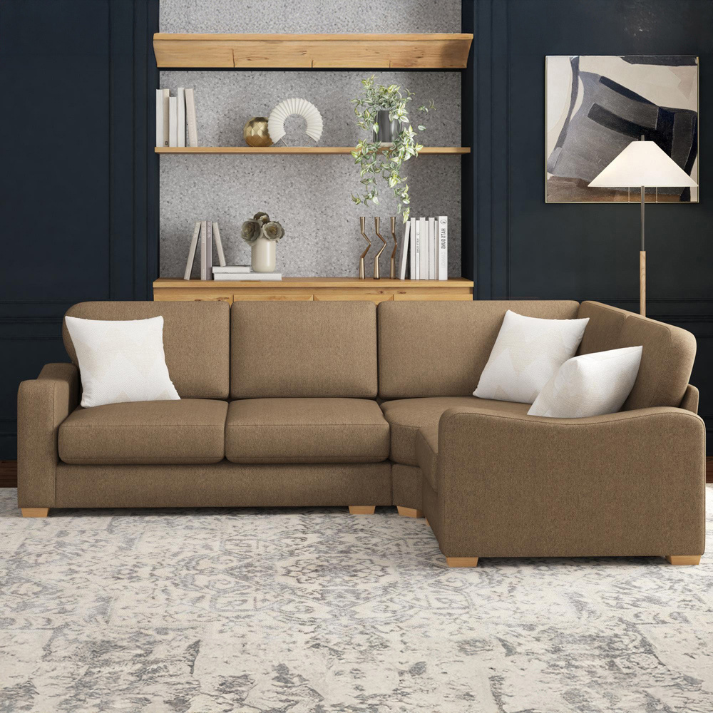 Theadford 3 Seater Venice Nutmeg Fixed Back Right Hand Corner Sofa Image 4