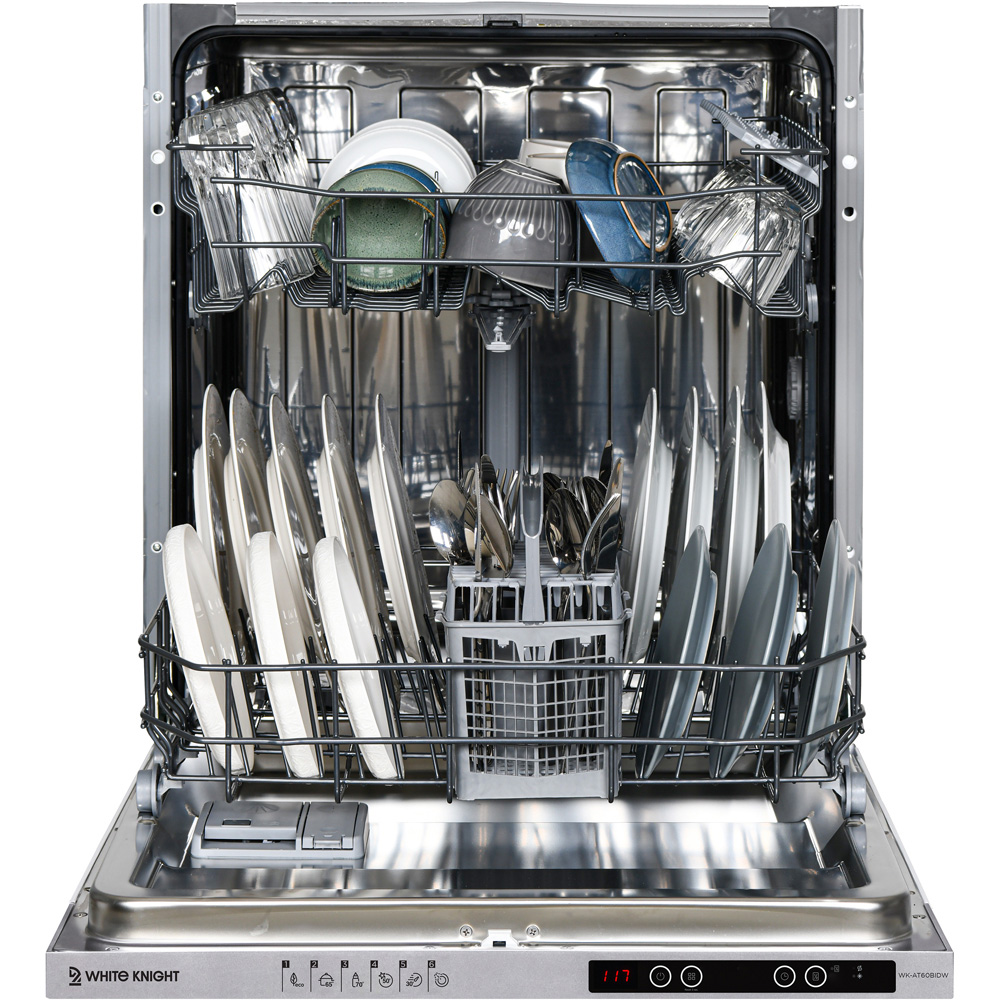 White Knight WK-AT60BIDW 60cm White Integrated Full Size Dishwasher Image 3