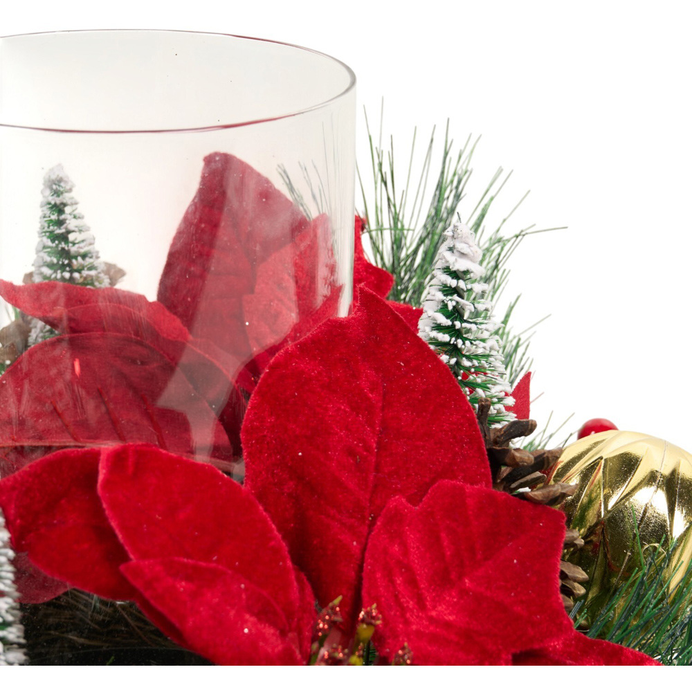 Christmas Poinsettia Candle Holder Image 4