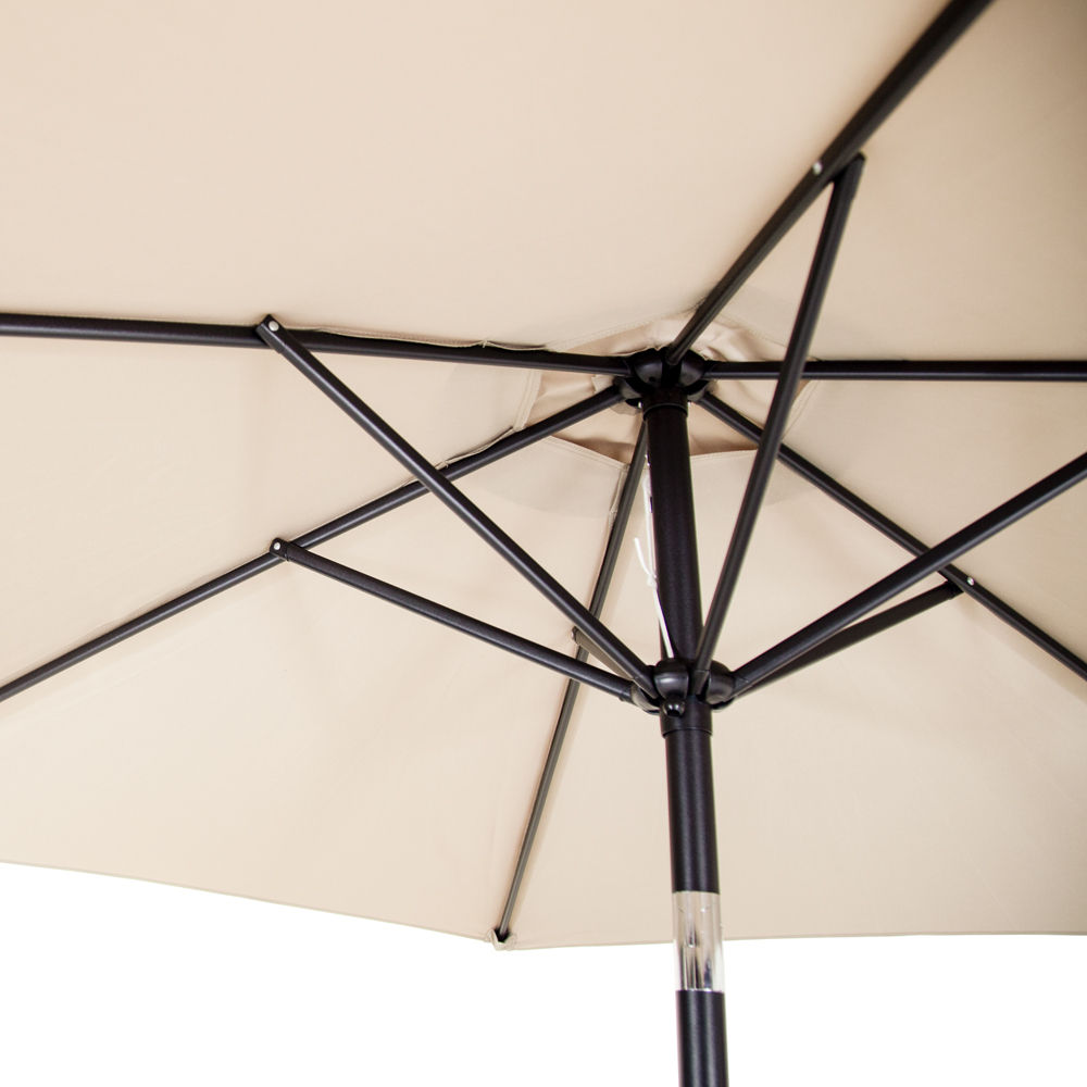 Charles Bentley Cream Metal Crank and Tilt Parasol 2.7m Image 4