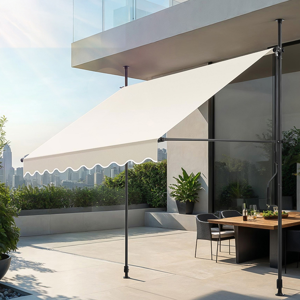 tectake Beige Retractable Awning 2 x 1.8m Image 1
