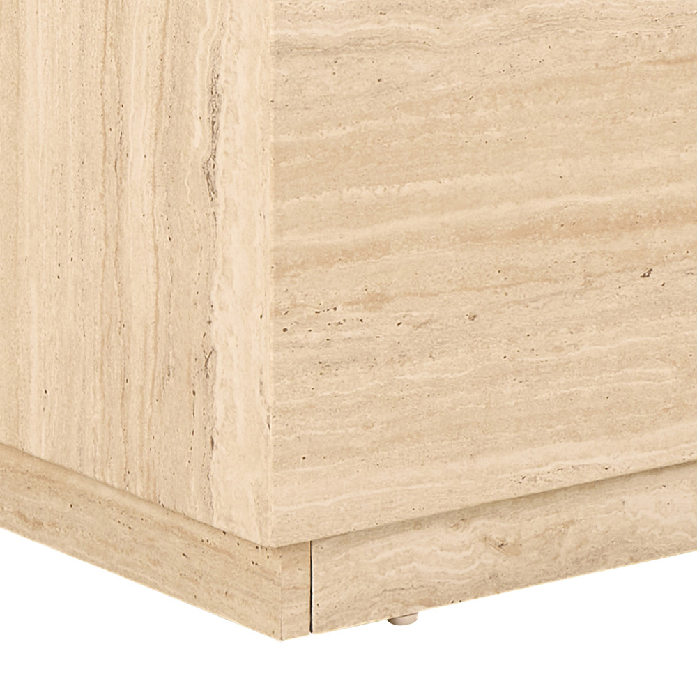 Florence Dice Travertine Rough Paper Effect Coffee Table Set of 2 Image 5