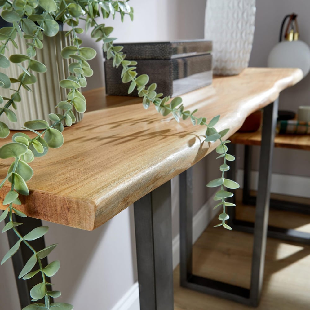 Home Source Live Edge Acacia Top Console Table Image 5