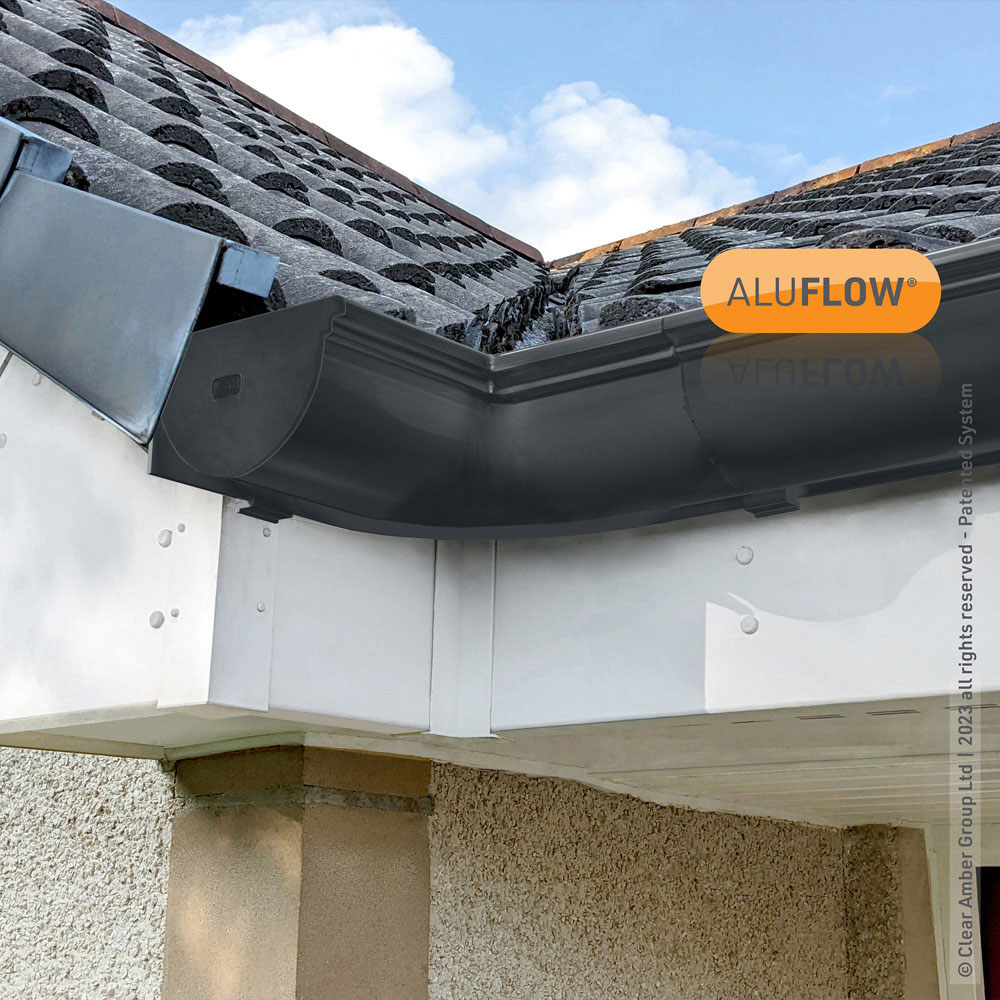 Aluflow Grey 90 Degrees Deep Internal Gutter Angle Image 2
