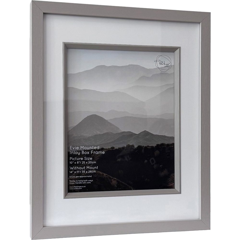 Evie Mounted Inlay Photo Frame Grey 10 x 8 inch Image 2