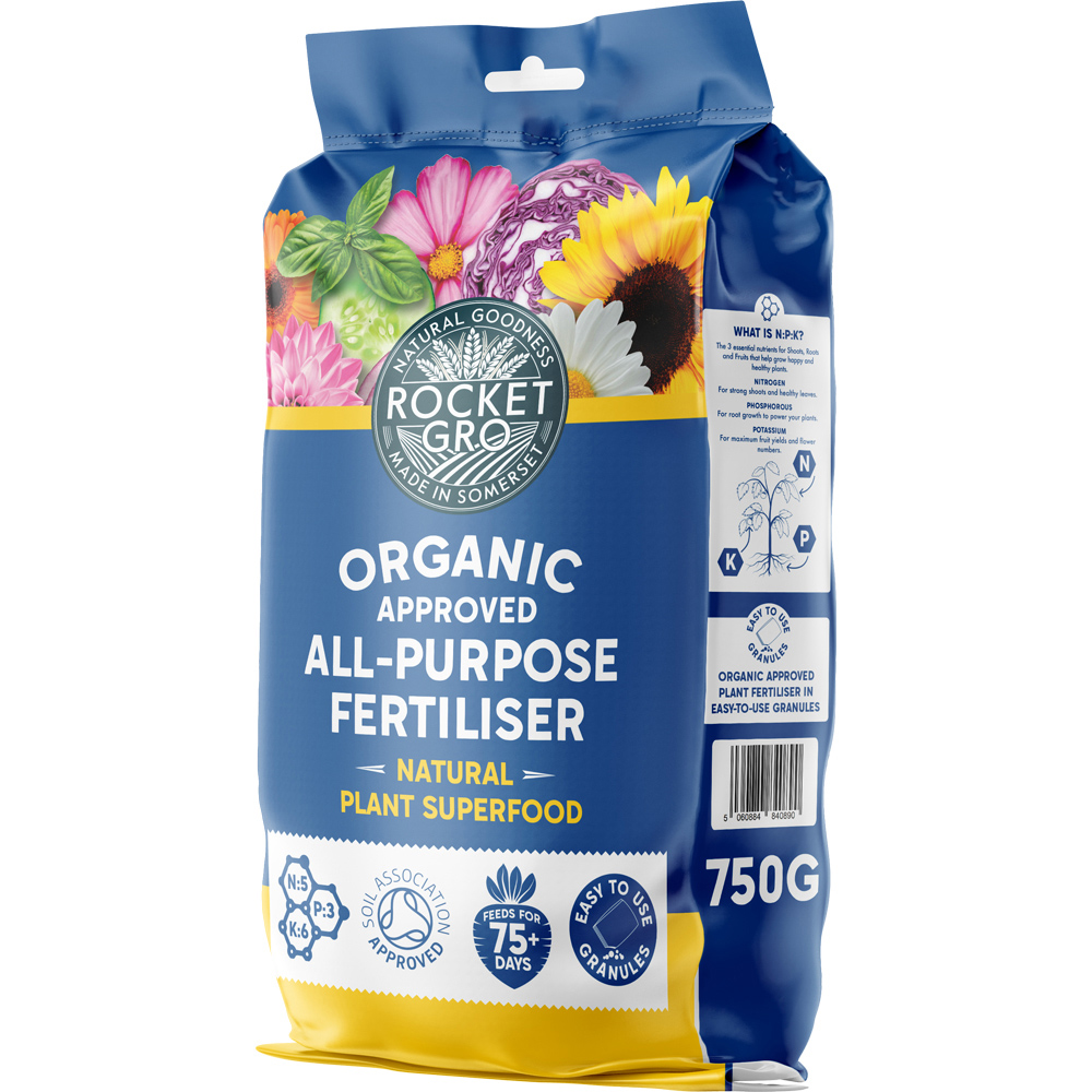 RocketGro Organic Approved All Purpose Fertiliser Bag 750g 2 Pack Image 2