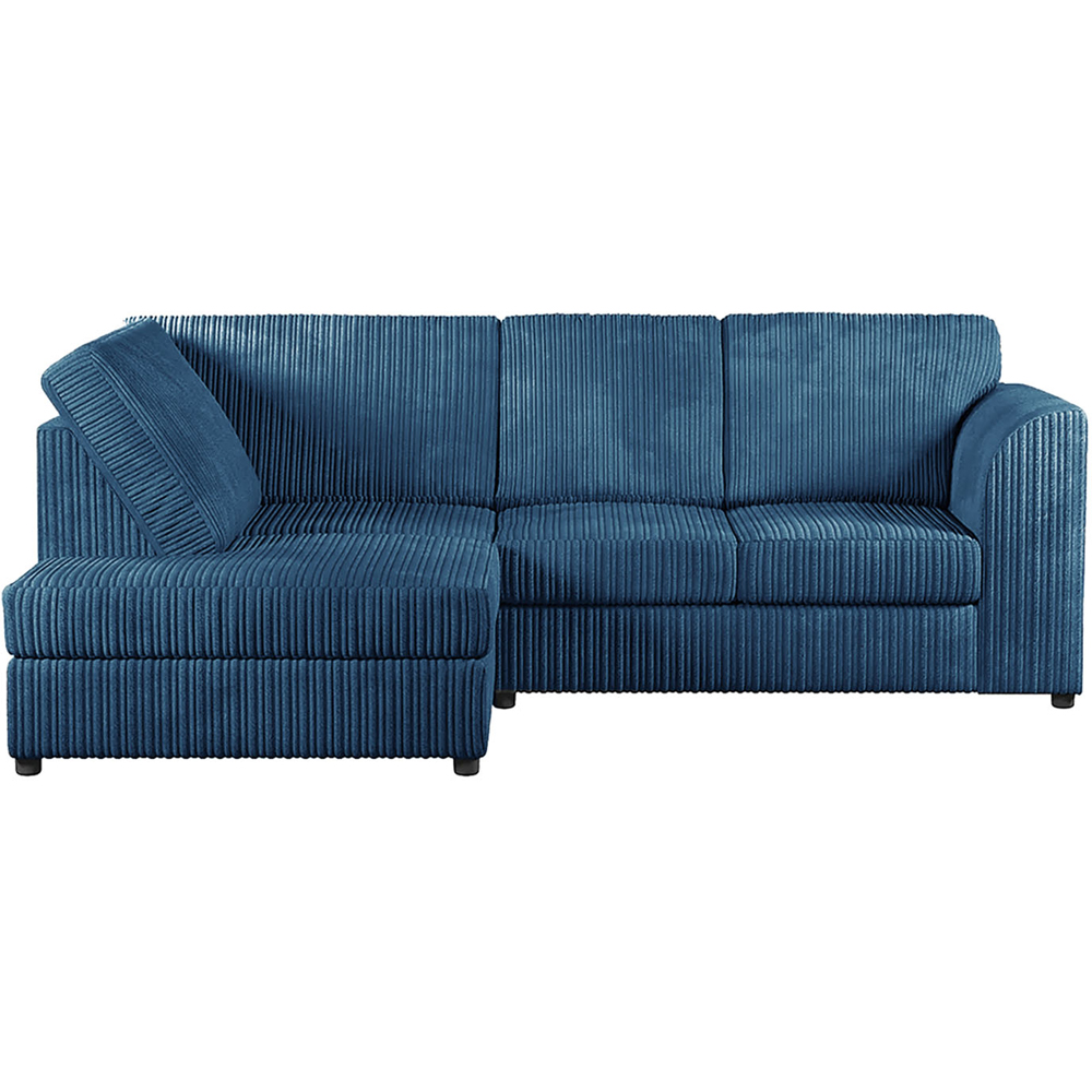 Luxor 4 Seater Marine Blue Jumbo Cord L-Shape Left Hand Corner Sofa Image 2