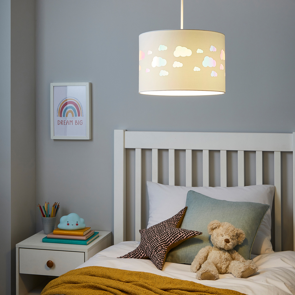 Glow Easyfit White Clouds Iridescent Pendant Shade Image 5