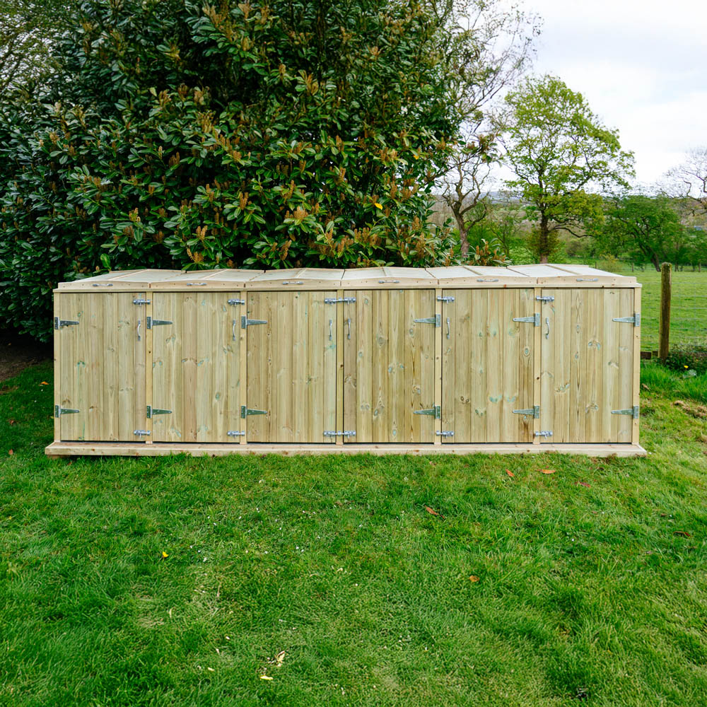 The Garden Village Shireburn 360L Sextet Wheelie Bin Shed Image 2