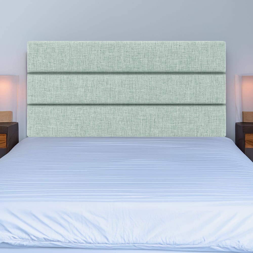 Bedmaster King Size Duck Egg Linen Milan Lined Headboard Image 1