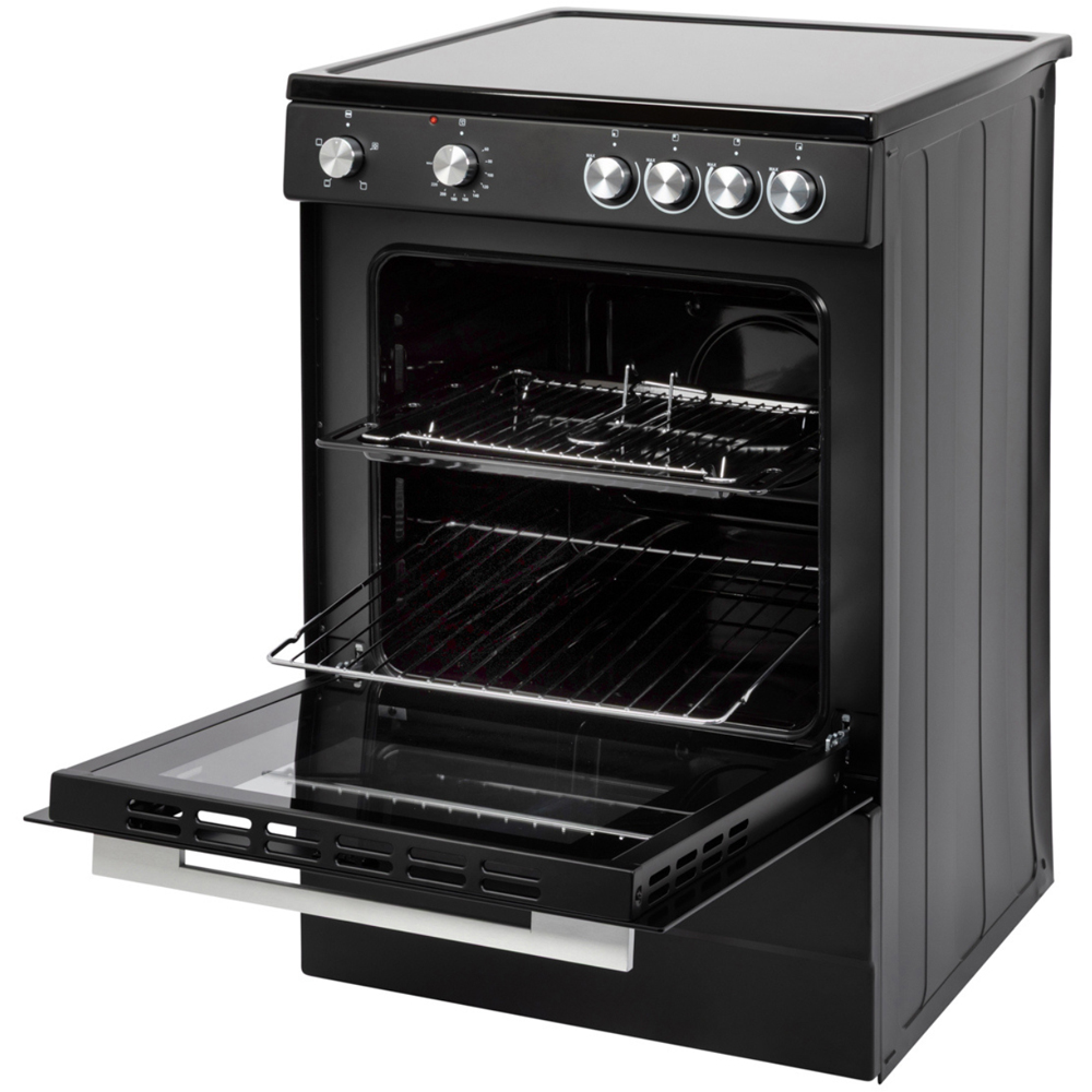 Willow Appliances W60CCBLK Black Single Cavity 68L Oven Electric Cooker with 4 Ceramic Hob Image 3