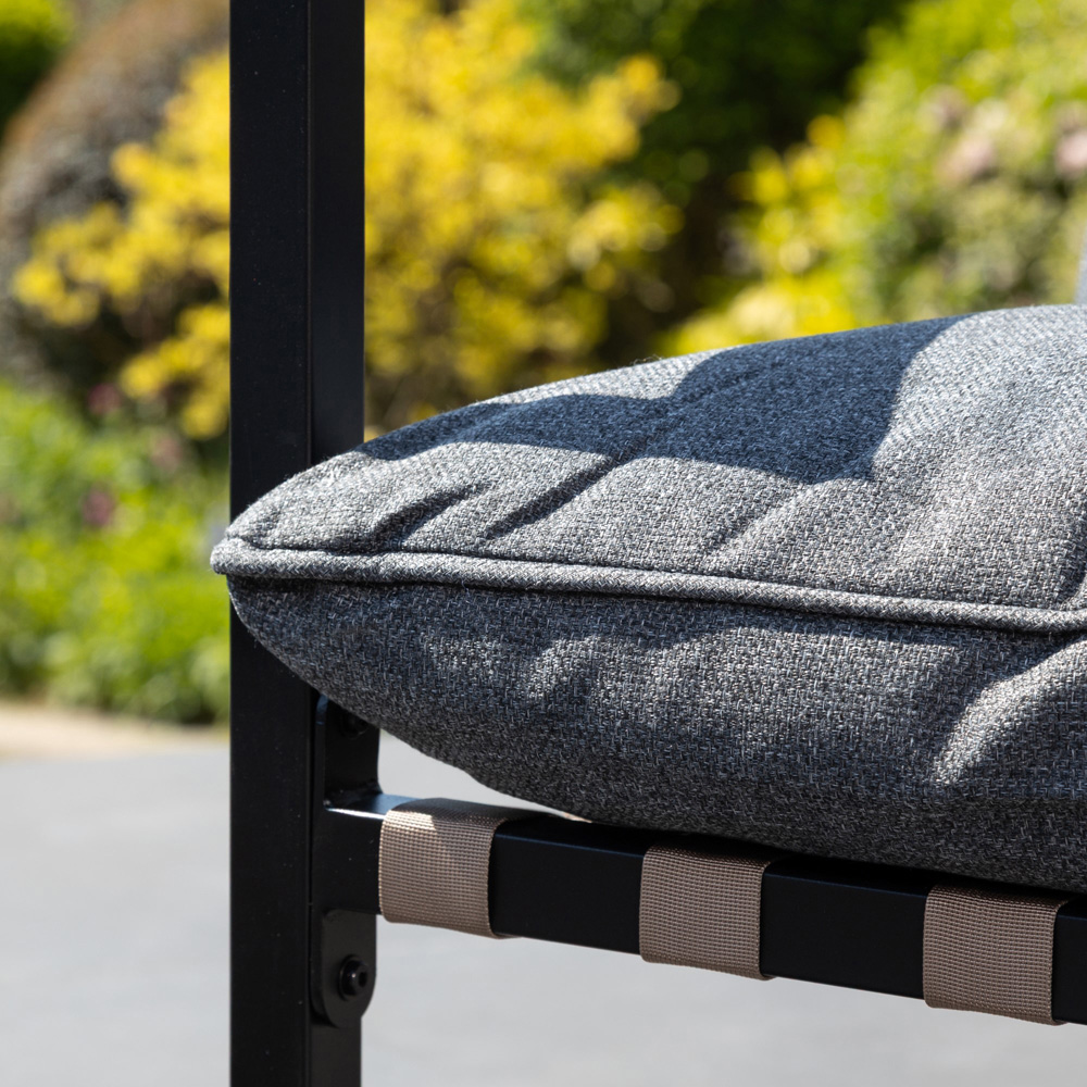 Artemis Home Bosque 2 Seater Black and Grey Garden Lounge Set with Cushion Image 3