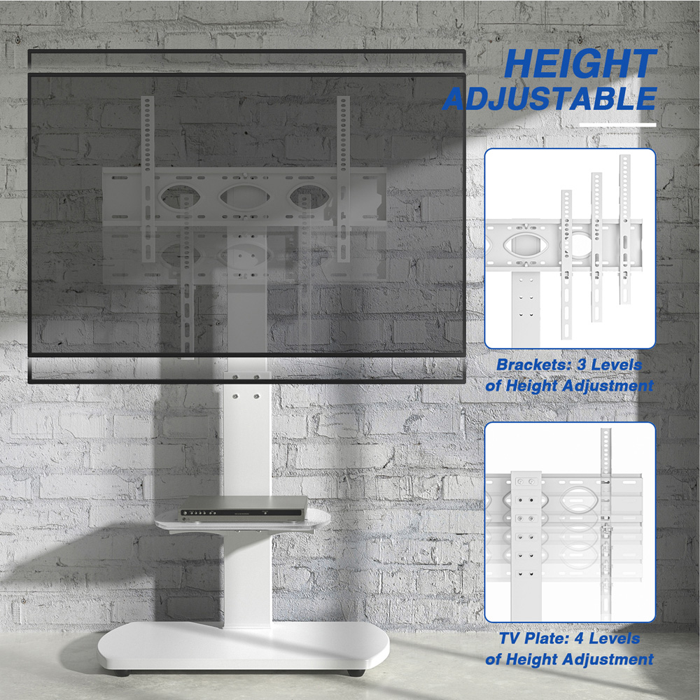 TTAP Single Shelf White Freestanding TV Stand Image 5